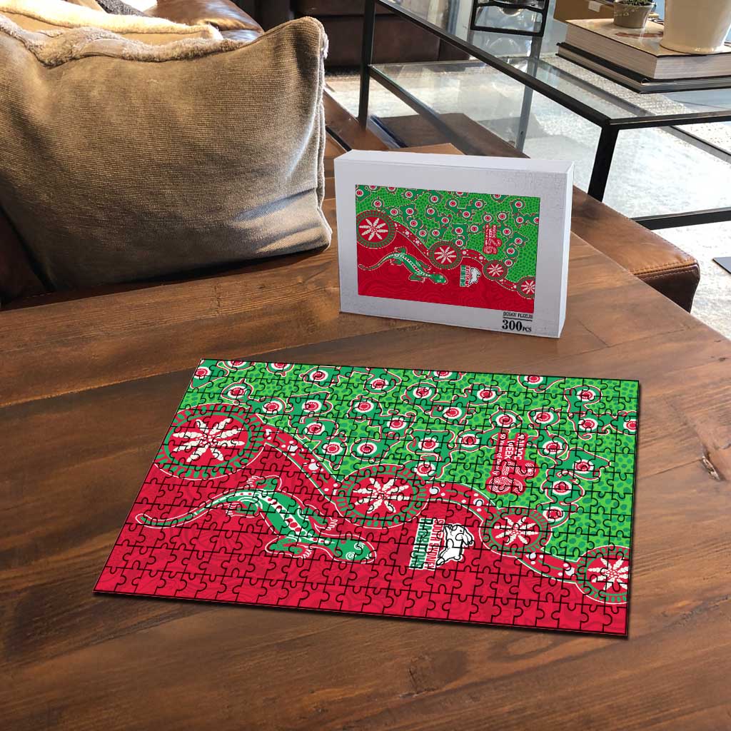 South Sydney Rabbitohs NAIDOC Week 2026 Puzzle Aboriginal Lizard Dot Painting - 50 Years of Deadly