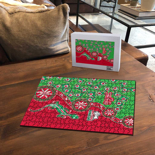 South Sydney Rabbitohs NAIDOC Week 2026 Puzzle Aboriginal Lizard Dot Painting - 50 Years of Deadly
