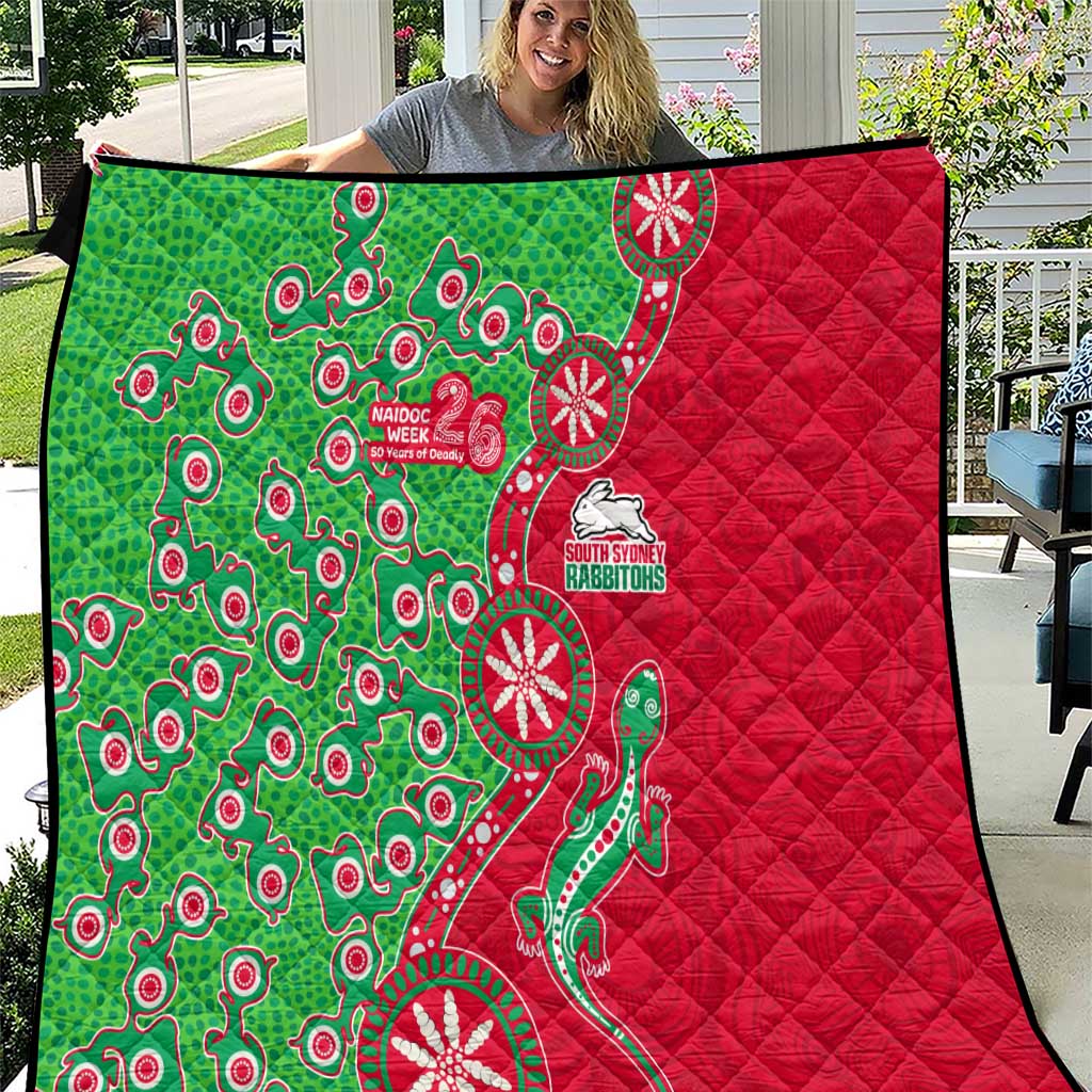 South Sydney Rabbitohs NAIDOC Week 2026 Quilt Aboriginal Lizard Dot Painting - 50 Years of Deadly