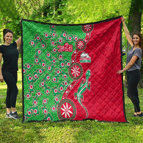 South Sydney Rabbitohs NAIDOC Week 2026 Quilt Aboriginal Lizard Dot Painting - 50 Years of Deadly