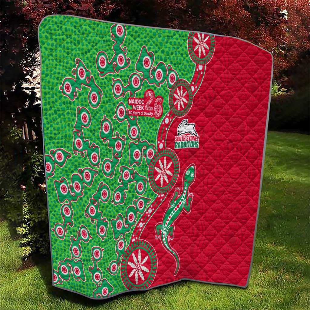 South Sydney Rabbitohs NAIDOC Week 2026 Quilt Aboriginal Lizard Dot Painting - 50 Years of Deadly