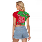 South Sydney Rabbitohs NAIDOC Week 2026 Raglan Cropped T Shirt Aboriginal Lizard Dot Painting - 50 Years of Deadly