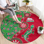 South Sydney Rabbitohs NAIDOC Week 2026 Round Carpet Aboriginal Lizard Dot Painting - 50 Years of Deadly