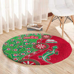 South Sydney Rabbitohs NAIDOC Week 2026 Round Carpet Aboriginal Lizard Dot Painting - 50 Years of Deadly
