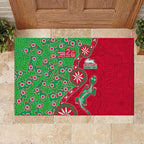 South Sydney Rabbitohs NAIDOC Week 2026 Rubber Doormat Aboriginal Lizard Dot Painting - 50 Years of Deadly