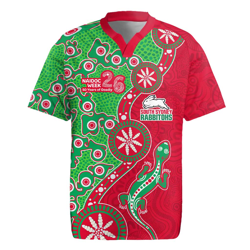 South Sydney Rabbitohs NAIDOC Week 2026 Rugby Jersey Aboriginal Lizard Dot Painting - 50 Years of Deadly