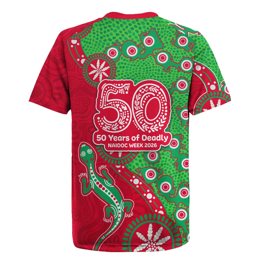 South Sydney Rabbitohs NAIDOC Week 2026 Rugby Jersey Aboriginal Lizard Dot Painting - 50 Years of Deadly