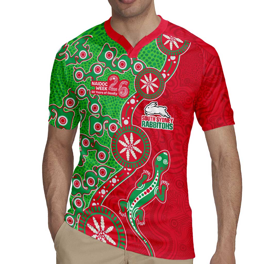 South Sydney Rabbitohs NAIDOC Week 2026 Rugby Jersey Aboriginal Lizard Dot Painting - 50 Years of Deadly