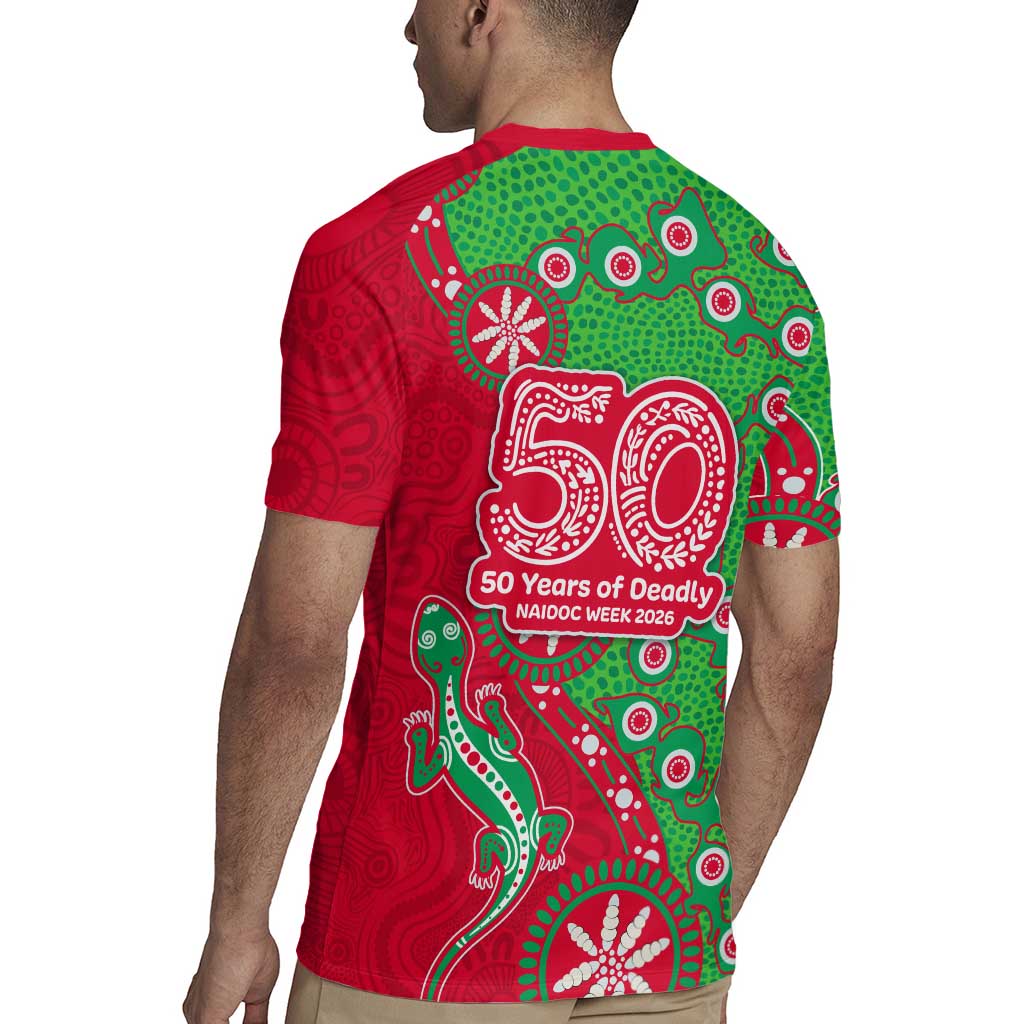 South Sydney Rabbitohs NAIDOC Week 2026 Rugby Jersey Aboriginal Lizard Dot Painting - 50 Years of Deadly