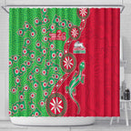 South Sydney Rabbitohs NAIDOC Week 2026 Shower Curtain Aboriginal Lizard Dot Painting - 50 Years of Deadly