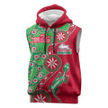 South Sydney Rabbitohs NAIDOC Week 2026 Sleeveless Hoodie Aboriginal Lizard Dot Painting - 50 Years of Deadly