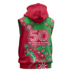 South Sydney Rabbitohs NAIDOC Week 2026 Sleeveless Hoodie Aboriginal Lizard Dot Painting - 50 Years of Deadly