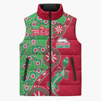 South Sydney Rabbitohs NAIDOC Week 2026 Sleeveless Puffer Jacket Aboriginal Lizard Dot Painting - 50 Years of Deadly