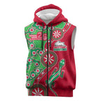 South Sydney Rabbitohs NAIDOC Week 2026 Sleeveless Zip Hoodie Aboriginal Lizard Dot Painting - 50 Years of Deadly