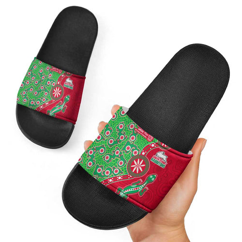South Sydney Rabbitohs NAIDOC Week 2026 Slide Sandals Aboriginal Lizard Dot Painting - 50 Years of Deadly