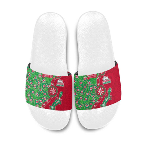 South Sydney Rabbitohs NAIDOC Week 2026 Slide Sandals Aboriginal Lizard Dot Painting - 50 Years of Deadly
