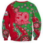 South Sydney Rabbitohs NAIDOC Week 2026 Sweatshirt Aboriginal Lizard Dot Painting - 50 Years of Deadly