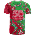 South Sydney Rabbitohs NAIDOC Week 2026 T Shirt Aboriginal Lizard Dot Painting - 50 Years of Deadly