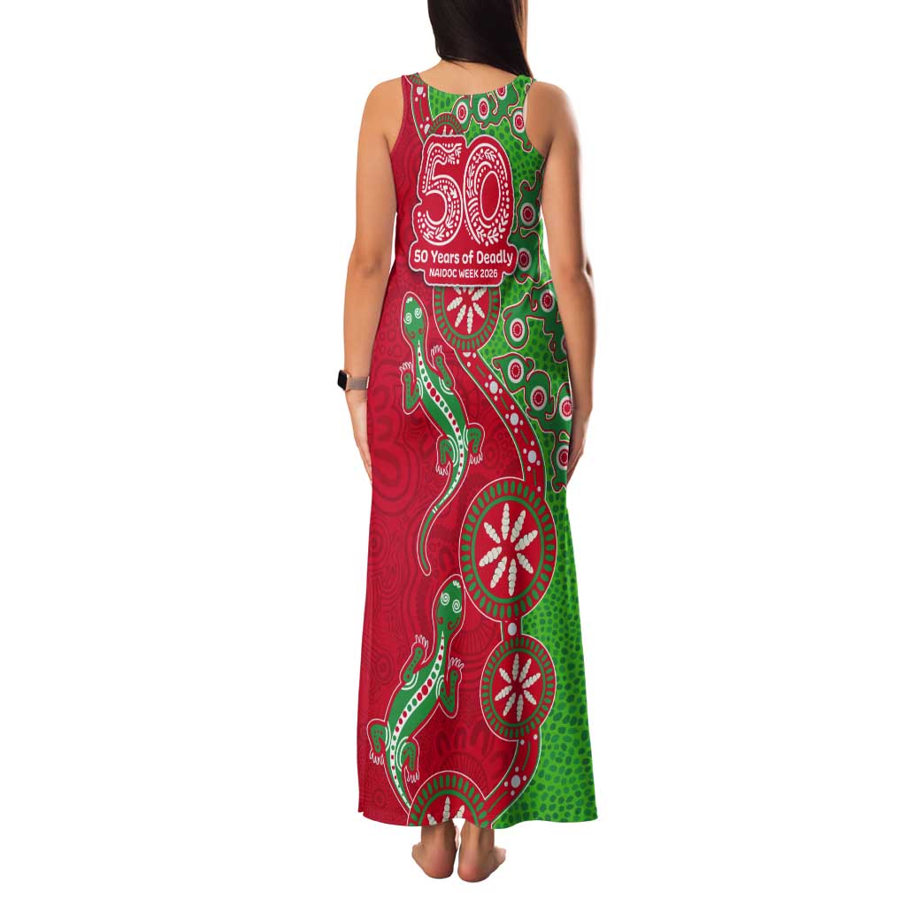 South Sydney Rabbitohs NAIDOC Week 2026 Tank Maxi Dress Aboriginal Lizard Dot Painting - 50 Years of Deadly