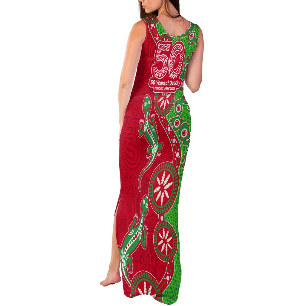 South Sydney Rabbitohs NAIDOC Week 2026 Tank Maxi Dress Aboriginal Lizard Dot Painting - 50 Years of Deadly