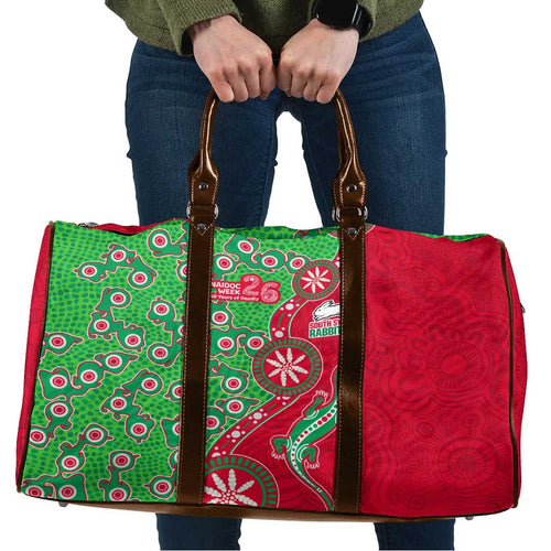 South Sydney Rabbitohs NAIDOC Week 2026 Travel Bag Aboriginal Lizard Dot Painting - 50 Years of Deadly