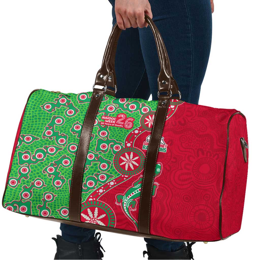South Sydney Rabbitohs NAIDOC Week 2026 Travel Bag Aboriginal Lizard Dot Painting - 50 Years of Deadly