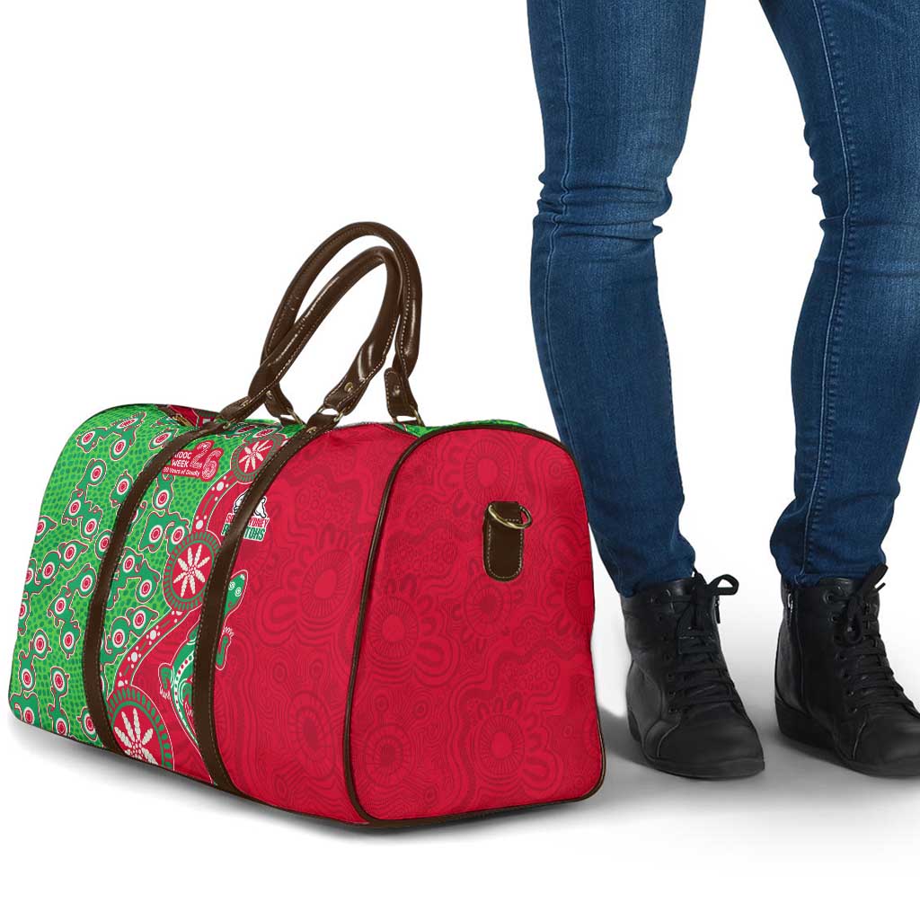 South Sydney Rabbitohs NAIDOC Week 2026 Travel Bag Aboriginal Lizard Dot Painting - 50 Years of Deadly