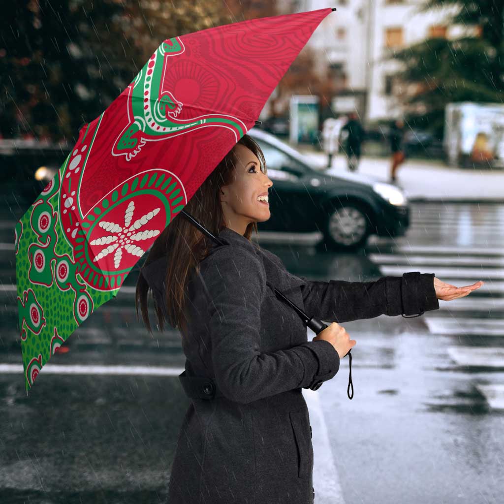 South Sydney Rabbitohs NAIDOC Week 2026 Umbrella Aboriginal Lizard Dot Painting - 50 Years of Deadly