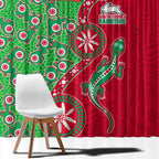 South Sydney Rabbitohs NAIDOC Week 2026 Window Curtain Aboriginal Lizard Dot Painting - 50 Years of Deadly