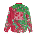 South Sydney Rabbitohs NAIDOC Week 2026 Women Casual Shirt Aboriginal Lizard Dot Painting - 50 Years of Deadly