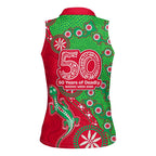 South Sydney Rabbitohs NAIDOC Week 2026 Women Sleeveless Polo Shirt Aboriginal Lizard Dot Painting - 50 Years of Deadly