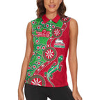 South Sydney Rabbitohs NAIDOC Week 2026 Women Sleeveless Polo Shirt Aboriginal Lizard Dot Painting - 50 Years of Deadly