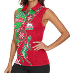 South Sydney Rabbitohs NAIDOC Week 2026 Women Sleeveless Polo Shirt Aboriginal Lizard Dot Painting - 50 Years of Deadly