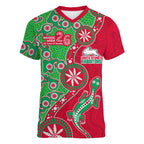 South Sydney Rabbitohs NAIDOC Week 2026 Women V-Neck T-Shirt Aboriginal Lizard Dot Painting - 50 Years of Deadly