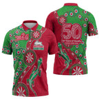 South Sydney Rabbitohs NAIDOC Week 2026 Zipper Polo Shirt Aboriginal Lizard Dot Painting - 50 Years of Deadly