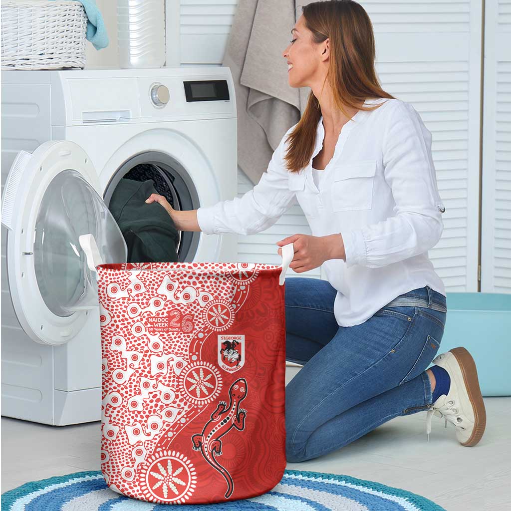 St George Illawarra Dragons NAIDOC Week 2026 Laundry Basket Aboriginal Lizard Dot Painting - 50 Years of Deadly