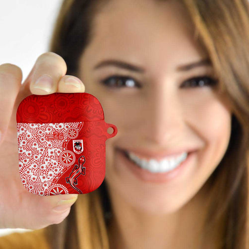 St George Illawarra Dragons NAIDOC Week 2026 AirPods Case Aboriginal Lizard Dot Painting - 50 Years of Deadly