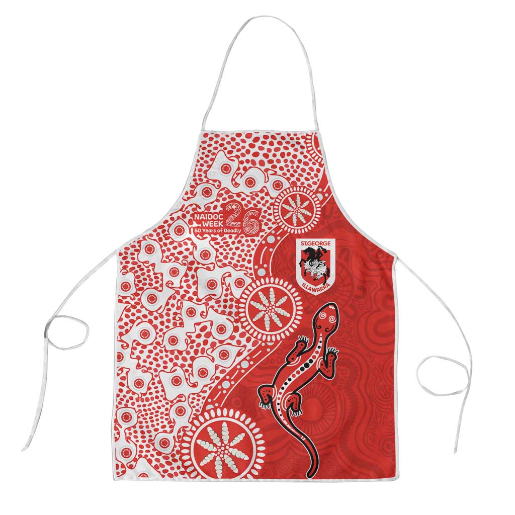 St George Illawarra Dragons NAIDOC Week 2026 Apron Aboriginal Lizard Dot Painting - 50 Years of Deadly