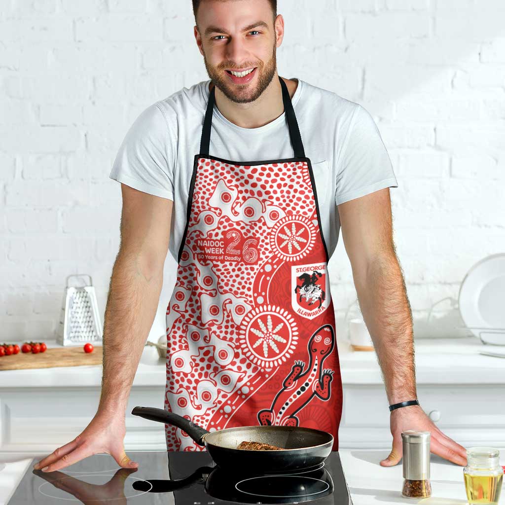 St George Illawarra Dragons NAIDOC Week 2026 Apron Aboriginal Lizard Dot Painting - 50 Years of Deadly