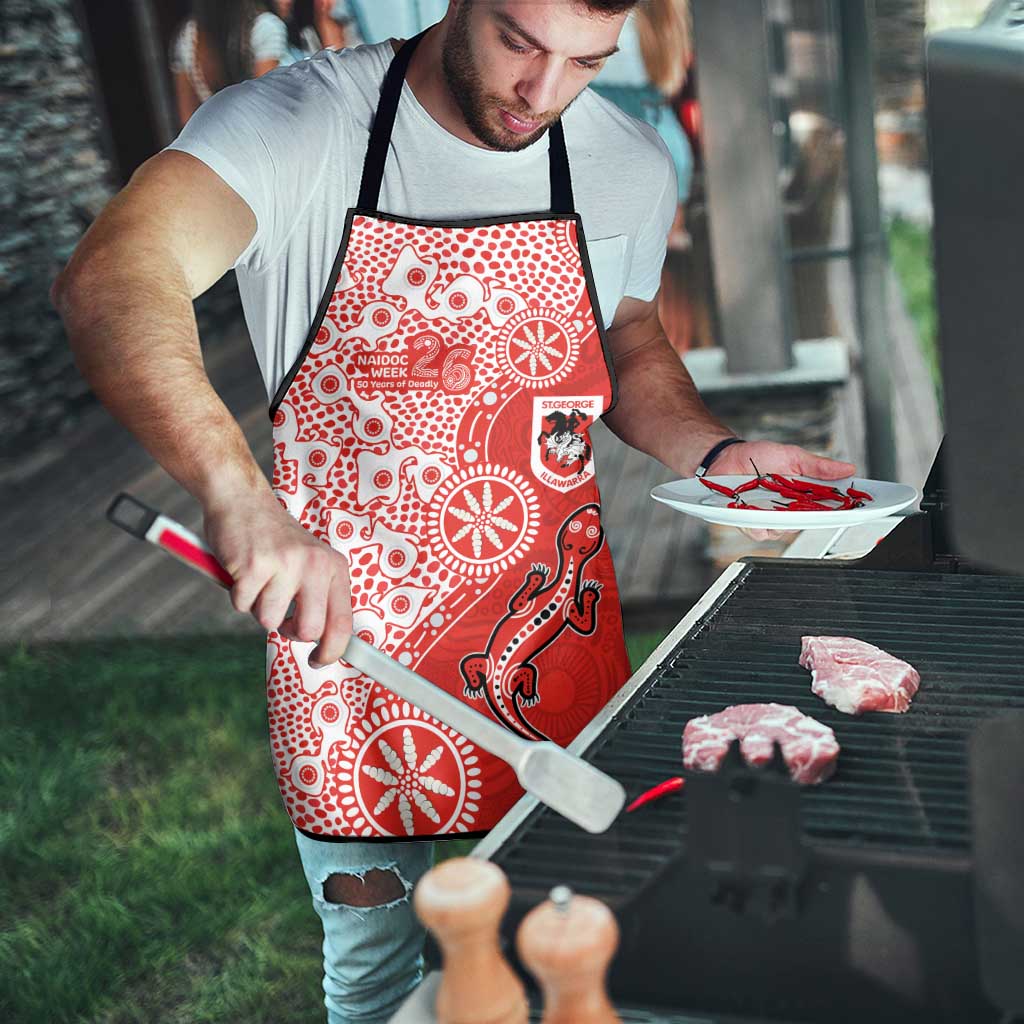 St George Illawarra Dragons NAIDOC Week 2026 Apron Aboriginal Lizard Dot Painting - 50 Years of Deadly