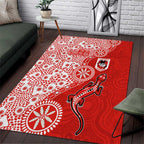 St George Illawarra Dragons NAIDOC Week 2026 Area Rug Aboriginal Lizard Dot Painting - 50 Years of Deadly