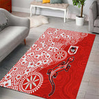 St George Illawarra Dragons NAIDOC Week 2026 Area Rug Aboriginal Lizard Dot Painting - 50 Years of Deadly