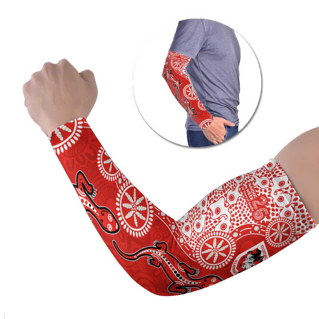 St George Illawarra Dragons NAIDOC Week 2026 Arm Sleeves Aboriginal Lizard Dot Painting - 50 Years of Deadly