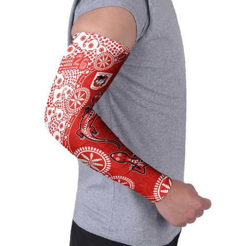St George Illawarra Dragons NAIDOC Week 2026 Arm Sleeves Aboriginal Lizard Dot Painting - 50 Years of Deadly