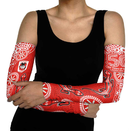 St George Illawarra Dragons NAIDOC Week 2026 Arm Sleeves Aboriginal Lizard Dot Painting - 50 Years of Deadly