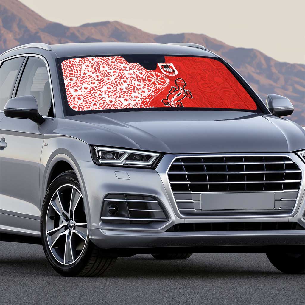 St George Illawarra Dragons NAIDOC Week 2026 Auto Sun Shade Aboriginal Lizard Dot Painting - 50 Years of Deadly