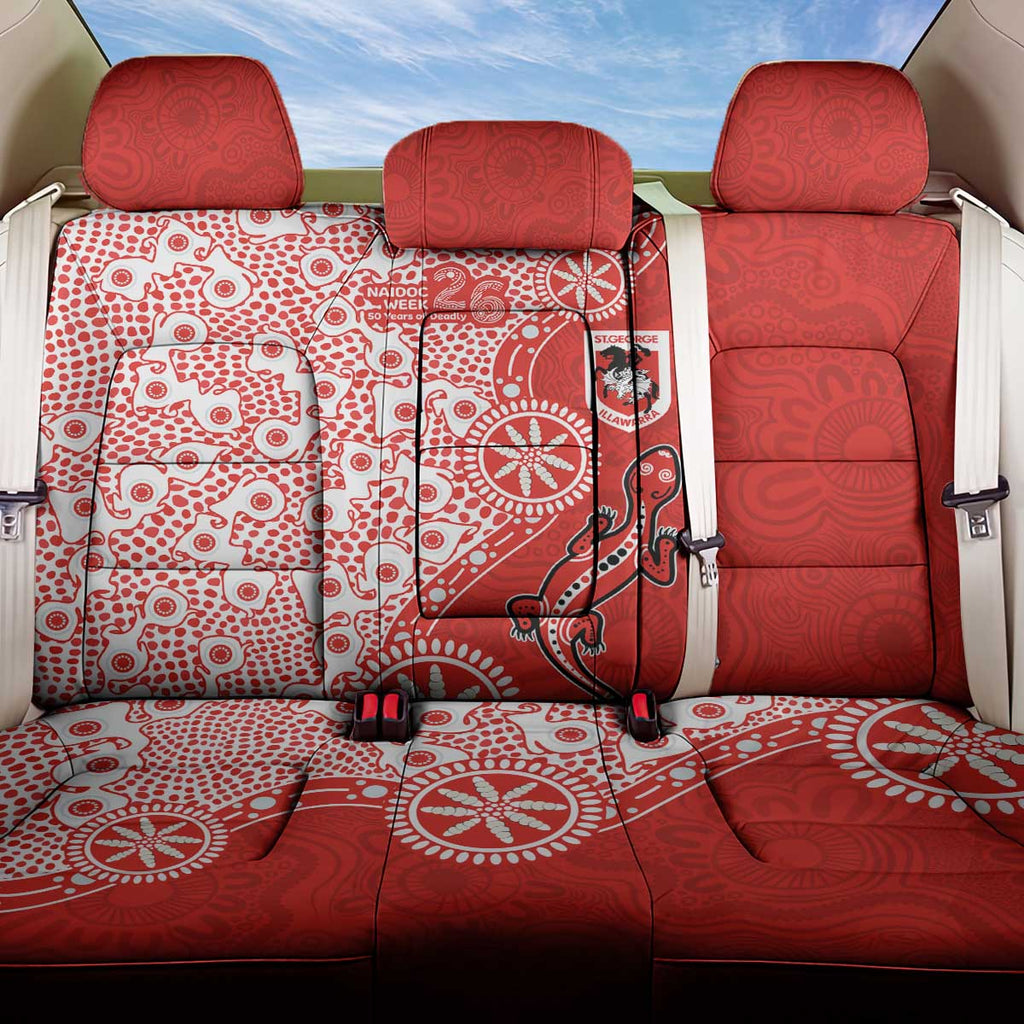 St George Illawarra Dragons NAIDOC Week 2026 Back Car Seat Cover Aboriginal Lizard Dot Painting - 50 Years of Deadly