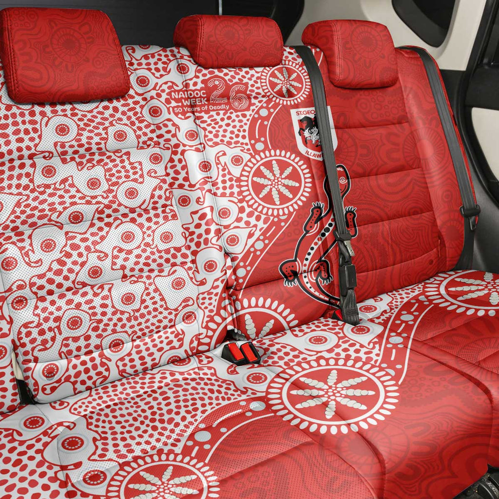 St George Illawarra Dragons NAIDOC Week 2026 Back Car Seat Cover Aboriginal Lizard Dot Painting - 50 Years of Deadly