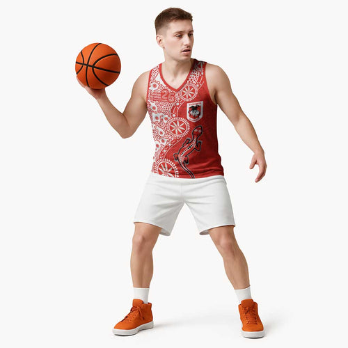 St George Illawarra Dragons NAIDOC Week 2026 Basketball Jersey Aboriginal Lizard Dot Painting - 50 Years of Deadly