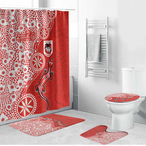 St George Illawarra Dragons NAIDOC Week 2026 Bathroom Set Aboriginal Lizard Dot Painting - 50 Years of Deadly